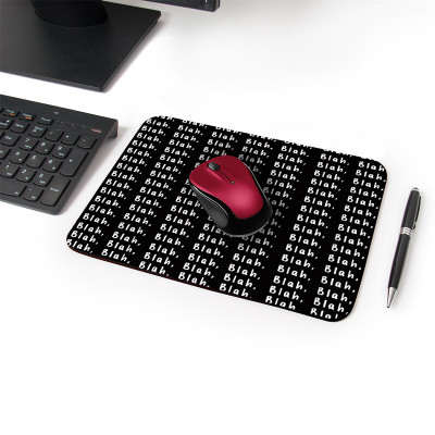 ASHOKAE Blah-Blah - Pack of 2 Non Slip Base Mousepad(Black)