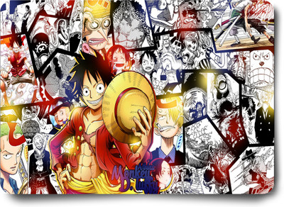 Replix One Piece Anime Printed Mousepad with Smooth Mouse Control for Laptop Non Slip Base Mousepad(Luffy)