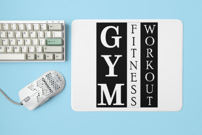 Rushaan Gym, Fitness, Workout - Printed Mousepad Non Slip Base Mousepad(White)
