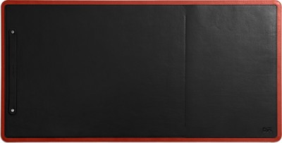 DailyObjects Leather Desktop/Laptop Desk Mat for Office/Gaming | Cable Organiser Mousepad(Red)
