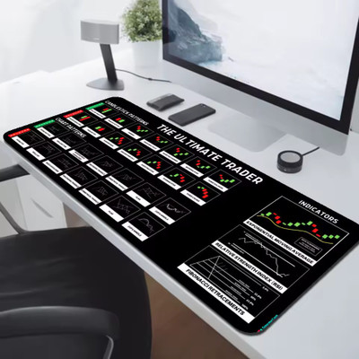 MYSASHOP Trading Mouse Pad with Chart Patterns – Large Stock Market Mat for Traders Mousepad(Black)