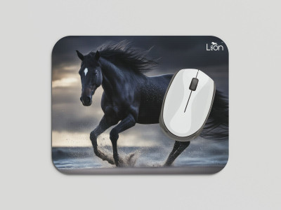 leeon L-MP1-237-black-horse-animal Non Slip Base Mousepad(Multicolor)