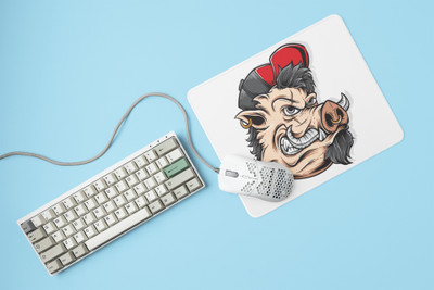 Rushaan Peach pig - Printed animated Mousepad for animation lovers Mousepad(White)