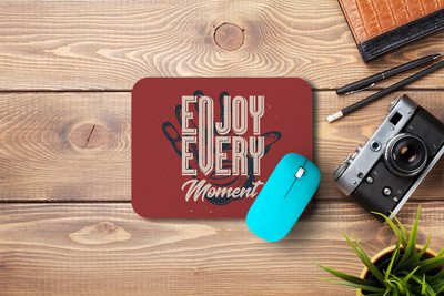 MOTIVATE BOX Non Slip Rubber Base Mousepad (23x18)cm printed design on Enjoy Every Moment Non Slip Base Mousepad(Red)