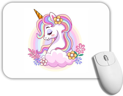 GROOFIEZ Unicorn Printed Mouse Pad Non-Slip Rubber Base for PC Laptop (9x7 inch) Non Slip Base Mousepad(Black)