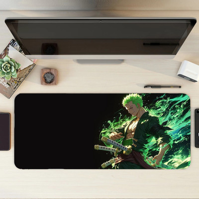 Shanime navar anime large gaming xxl extended mouse pad, nonslip rubber base, desk mat, laptop Non Slip Base Mousepad(Green)