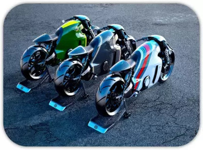dk printing Lotus-racing-bike-design-non-slip-rubber-base-laptop COMPUTER MOUSE PAD Non Slip Base Dual Sided Mousepad(Black)