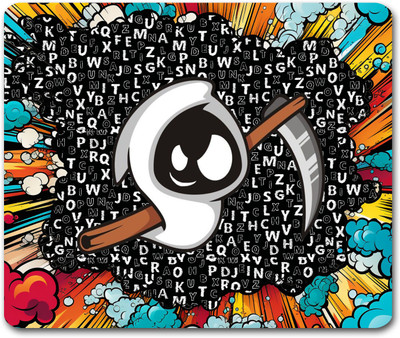 TPS Cute Ghost Design, Anti-Slip Rubber Base, High Durability, Washable Non Slip Base Mousepad(Multicolor)