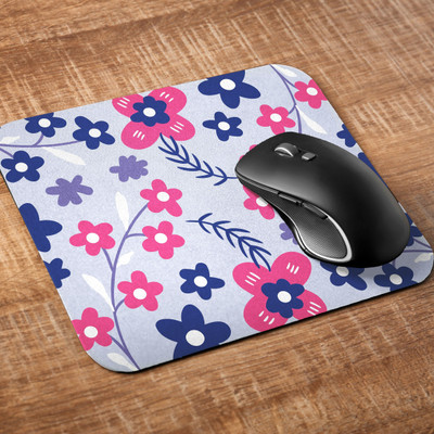 Printile MOUSE PAD 0.53 Non Slip Base Mousepad(Pink&Bule&White)