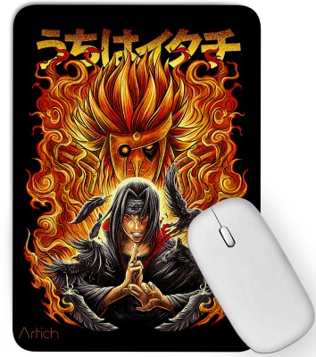 Artich Computer Pad Soft Non-Slip Rubber Cloth Surface for Silky Touch Rectangle Mix Mousepad(Naruto Itachi Uchiha Flamming Susanoo)