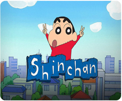 PrintingZone Compatible Print Shinchan Mouse Pad (8 inch X 7 inch) (MP-254) Non Slip Base Mousepad(Black)