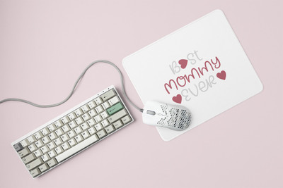 HopOffer Best Mommy Ever Pink And White Text- Printed Mousepad (20cm x 18cm) Mousepad(White)