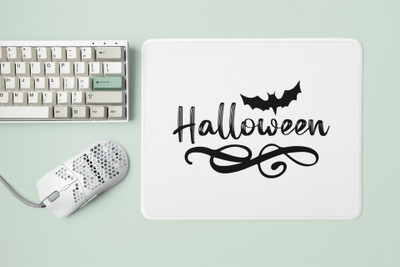 Special Trend Hub Halloween (Black Text) -Halloween theme printed white gaming mousepad Non Slip Base Mousepad(White)