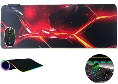 ENTWINO RGB Gaming keyboard&Mouse Pad,D7 LED Backlight 6Button USB Gaming Mouse Non Slip Base Mousepad(Multicolor)