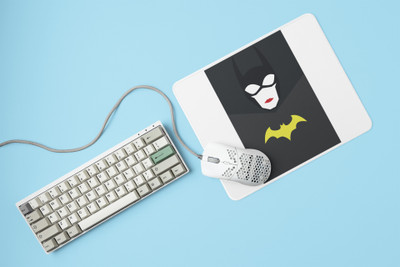 Rushaan Batwoman (BG Black) - Printed animated Mousepad for animation lovers Non Slip Base Mousepad(White)