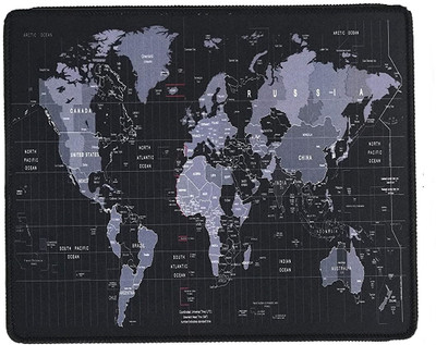 Gyanvi Mouse Map Pad with Nonslip Water Resistant Rubber & Smooth 25cm x 21cm Mousepad(Black)