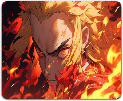 MITTRA INDIACRAFT Anime Mouse Pad (9 inch x 7 inch) -Demon Slayer. Non Slip Base Mousepad(Demon Slayer Rengoku)