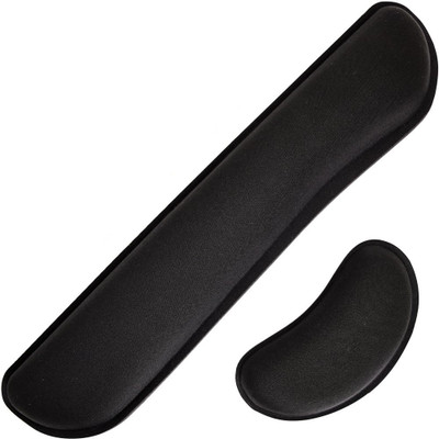 JNSM Memory Foam Ergonomic Wrist Rest, Comfortable Keyboard and Mouse Pad Mousepad Mousepad(Black)