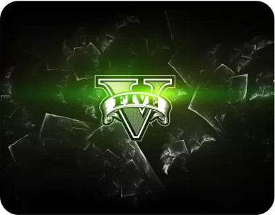 dk printing V FIVE ROCKING MOUSE PAD FOR COMPUTER AND LAPTOP Non Slip Base Dual Sided Mousepad(Black)