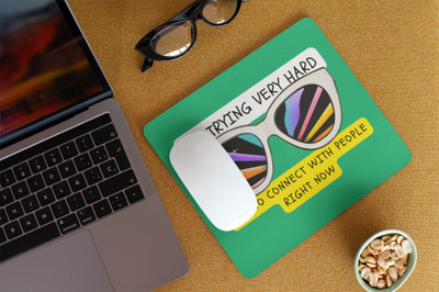 Epic Merch Trying very hard Mousepad(Multicolor)