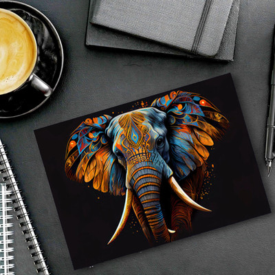 dk printing Multishine Color Elephant Printed Mouse Pad Non Slip Base Mousepad(Black)