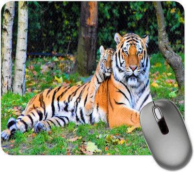 dk printing Tiger 111 Printed Mouse Pad, NoN Sleep Base Non Slip Base Mousepad(Black)