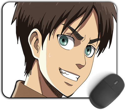 Kirmada Printed Designer Mouse Pad Child Eren Attack On Titan Non Slip Base Mousepad(Multicolor)
