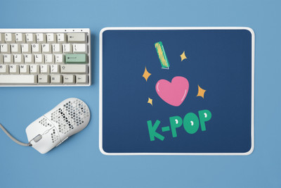 Epic Merch I love kpop Non Slip Base Mousepad(Multicolor)