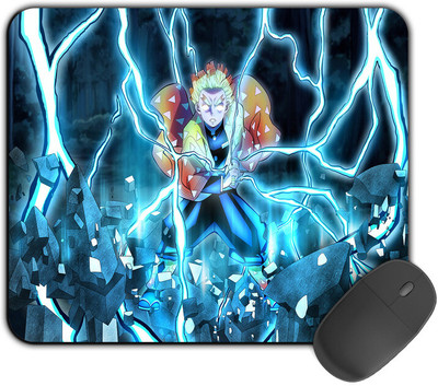 Kirmada Printed Designer Mouse Pad God Of Thunder Non-Slip Demon Slayer Non Slip Base Mousepad(Multicolor)
