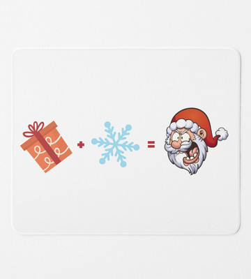 HopOffer Winter + Gift= SantaClaus : Beautifully Crafted MousePad Non Slip Base Mousepad(White)
