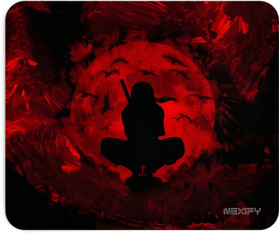 NEXIFY Red Ninja Printed Mouse Pad- 19 x 23 cm, 3mm Thickness, Non-Slip Base, for Gamer Non Slip Base Mousepad(Red, Black)