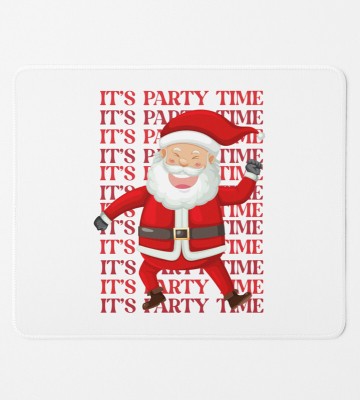 Rushaan Santa's Party Time: Beautiful Crafted MousePad Gift For Secret Santa Mousepad(White)