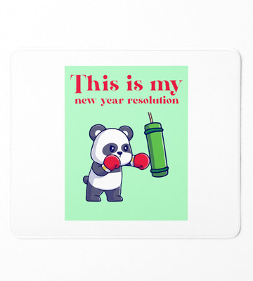 HopOffer New Year New Resolution, Men's Printed Sublimated Mousepad Non Slip Base Mousepad(White)