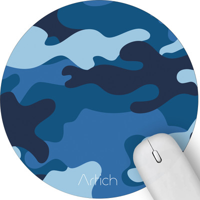 Artich Anti Slip Cute Mouse Mat Round Circle Shape Mouse Pad Desktops Computer Mousepad Non Slip Base Mousepad(Camo Blue)