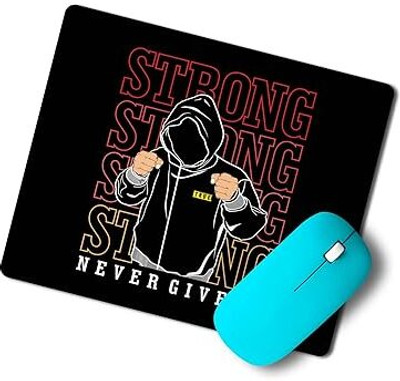 PRINTORAA Strong Motivational Printed Gaming Mouse Pad Non Slip Base Mousepad(Black, Multicolor)
