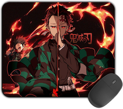 Kirmada Printed Designer Mouse Pad Tanjiro A.I Non-Slip Demon Slayer Non Slip Base Mousepad(Multicolor)