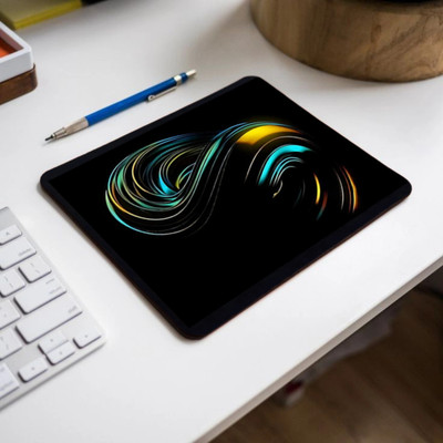 Printile NEON SWIRL ABSTRACT MOUSE PAD Non Slip Base Mousepad(Multicolor)