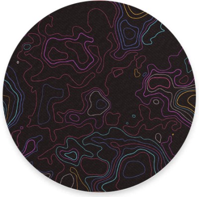 The Custom Crow Topographic Contour Abstract Art Textured Round Mouse Pad Mousepad(Pattern 2)