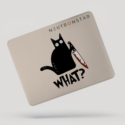 NEUTRONSTAR Cartoon Series CAT WHAT Gaming Non Slip Base Mousepad(Tan & Black)