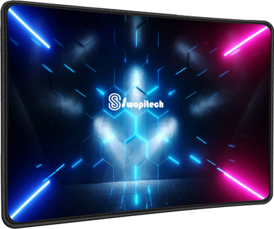 SWAPITECH Non-Slip Rubber Base Waterproof, Size 350x250x4mm Gaming Non Slip Base Mousepad(Black, Multicolor)