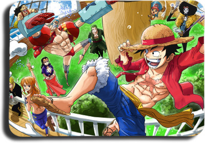 Inkaura Anime Printed Mouse Pad (9inch x 7inch) - One Piece Funny Luffy Ideal For Gaming Non Slip Base Mousepad(Multicolor)