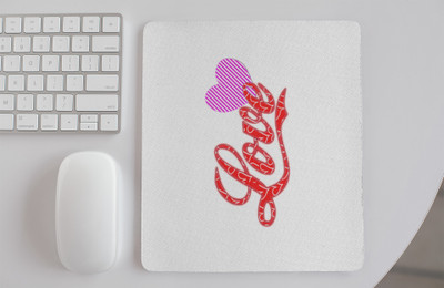 Rushaan Love -Printed Mousepads Non Slip Base Mousepad(White)