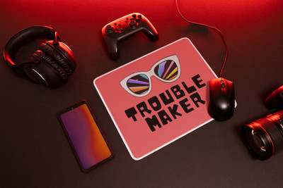 Epic Merch Trouble maker Non Slip Base Mousepad(Multicolor)