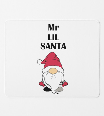 Rushaan Elf Santa: Most Cute Crafted Mouse Pad by: Cute Gift For Secret Santa Non Slip Base Mousepad(White)