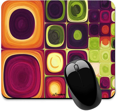 FirseBUY Colorful Square Arts Design Printed Mousepad(Multicolor)