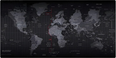 RoaRich World Map Mouse Pad 80x30cm | Large Rubber Non-Slip Desk Mat for Office & Gaming Mousepad(Black)