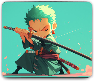 Respite Paradise Roronoa Zoro | One Piece - Roronoa Zoro One Piece (Style D) Anime Non Slip Base Mousepad(Multicolor)
