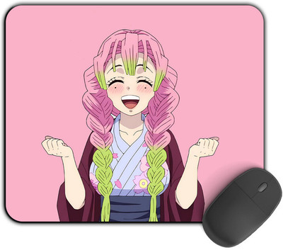 Kirmada Printed Designer Mouse Pad Mitsuri Smile Non-Slip Demon Slayer Non Slip Base Mousepad(Multicolor)