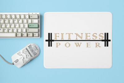 Rushaan Fitness Power, (BG Orange) - Printed Mousepad Non Slip Base Mousepad(White)