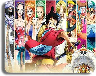 Inkaura Anime Printed Mouse Pad (9 inch x 7 inch) - Luffy DeskMat Ideal For Gaming Non Slip Base Mousepad(Multicolor)